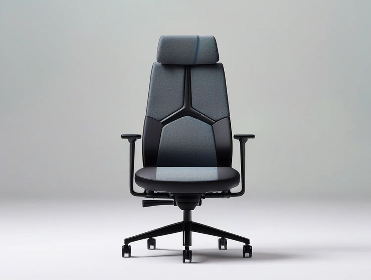 High-Back Ergonomic Gaming Office Chair with Headrest, Black/Gray, 27.6 x 27.6 x 47.2-51.2 in