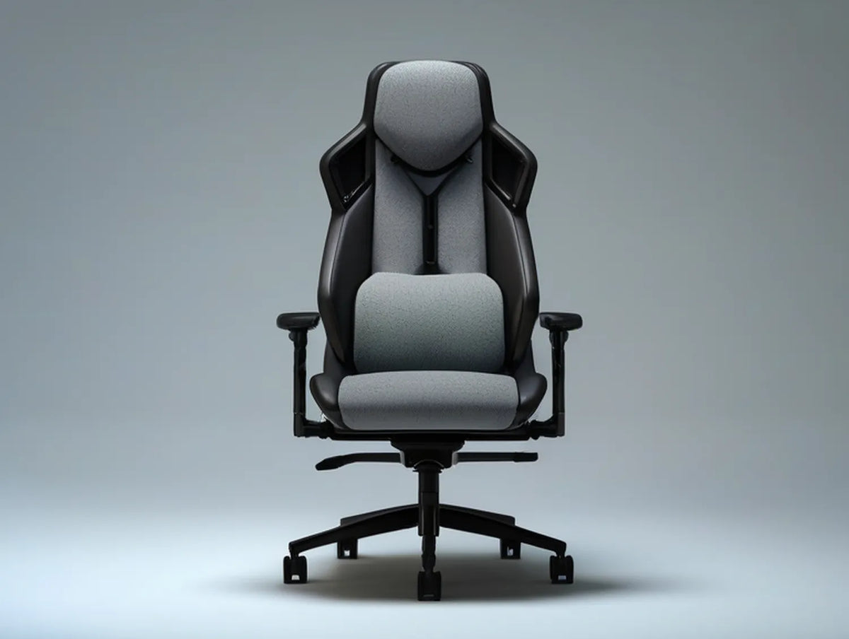 Black and Gray High-Back Gaming Office Chair, 26.8 in W x 26.0 in D x 48.0-52.0 in H