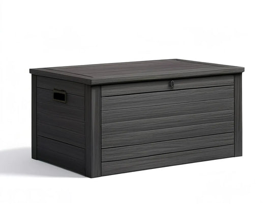 150 Gallon Charcoal Gray Resin Outdoor Deck Box, 61 x 28.5 x 25.4 in