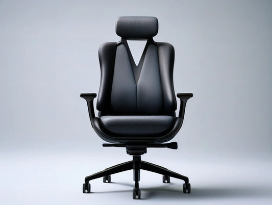 Ergonomic Black PU Leather and Polyester Upholstered Chair with Adjustable Headrest, 27.6 x 27.6 x 47.2-51.2 in