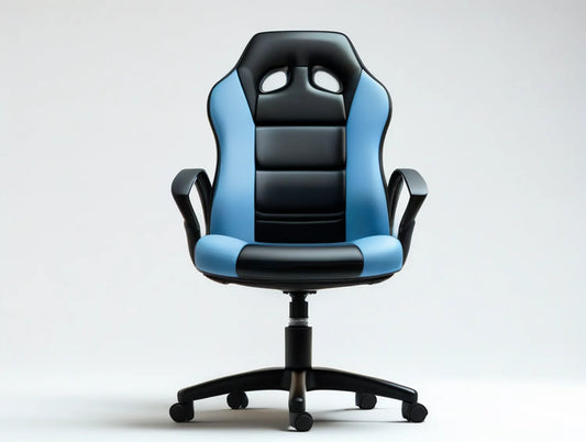 Racing-Style High-Back PU Leather Gaming Chair, Black/Blue, 26.4 x 26.4 x 47.2-51.2 in