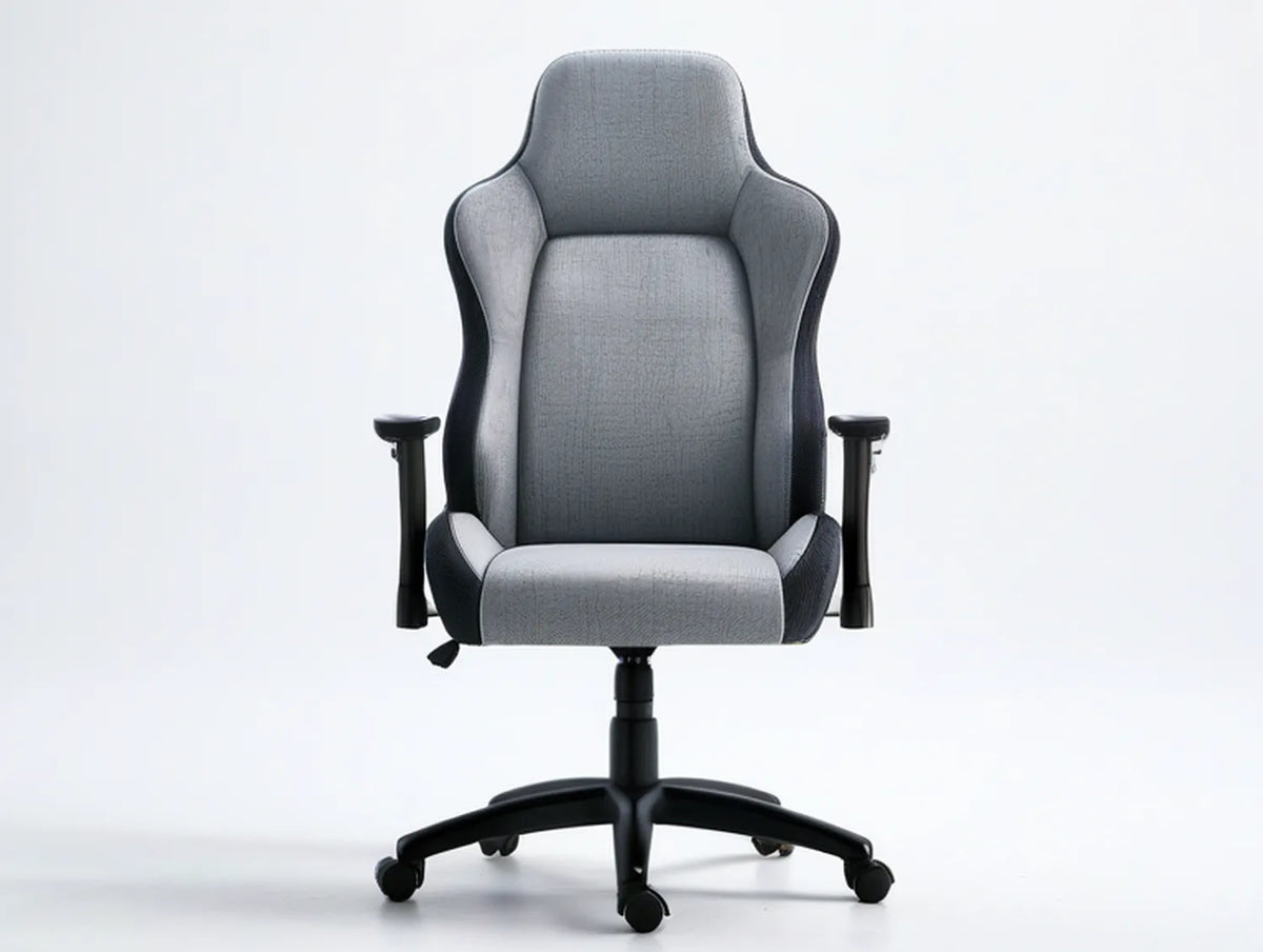 Gray and Black High-Back Gaming Office Chair with Adjustable Armrests, 27.6 x 27.6 x 47.2-51.2 in