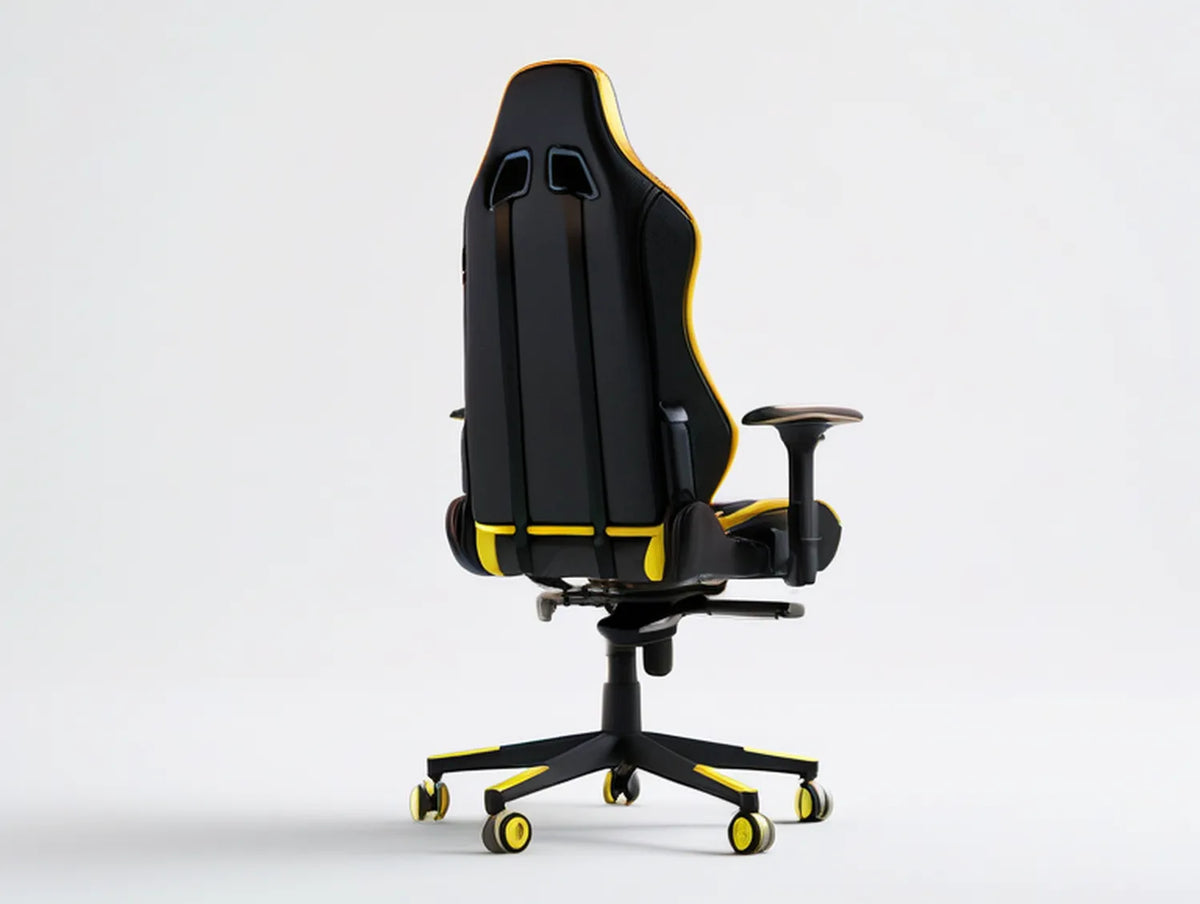 High-Back Racing Gaming Chair, Black/Yellow, 28.3 x 28.3 x 48.0-51.2 in