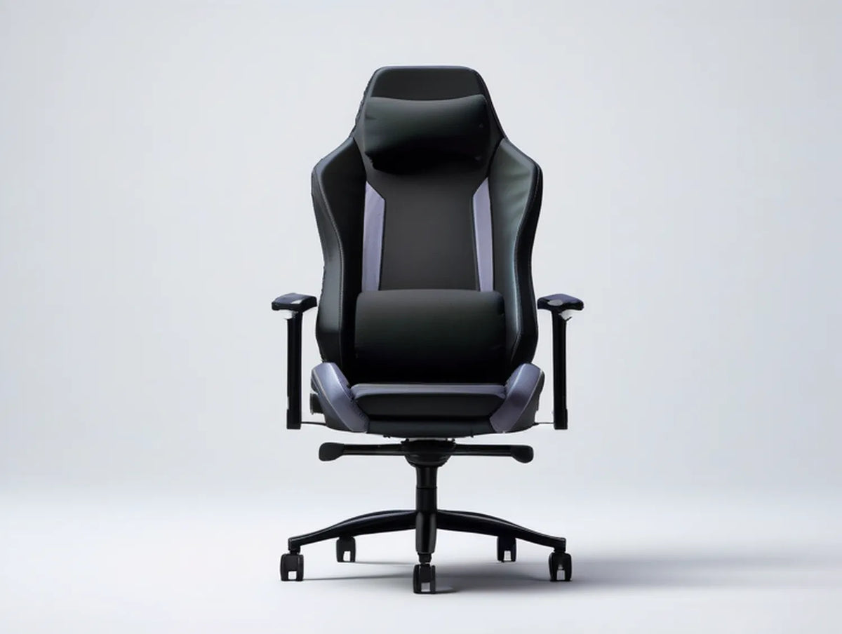 High-Back Ergonomic PU Leather Gaming Chair with Adjustable Armrests, Black/Gray, 68 x 68 x 120-130 cm