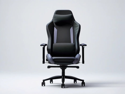 High-Back Ergonomic PU Leather Gaming Chair with Adjustable Armrests, Black/Gray, 68 x 68 x 120-130 cm